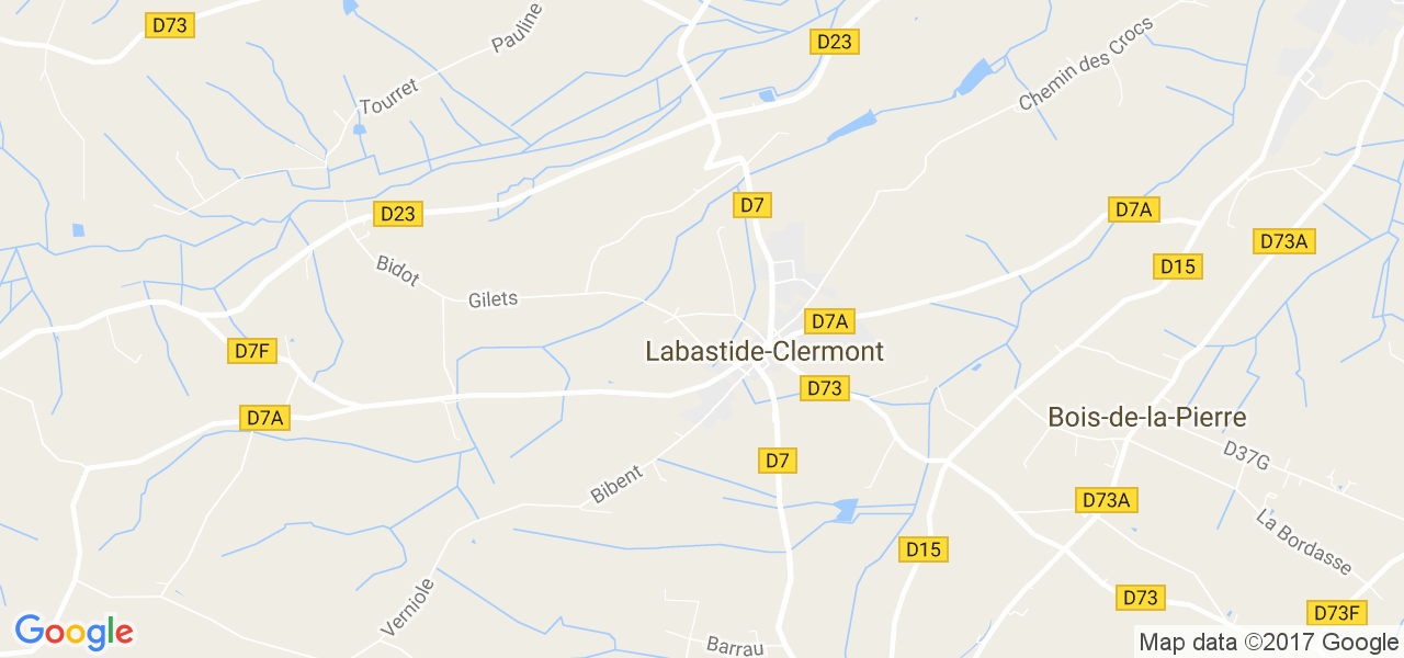 map de la ville de Labastide-Clermont