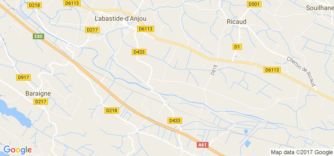 map de la ville de Labastide-d'Anjou