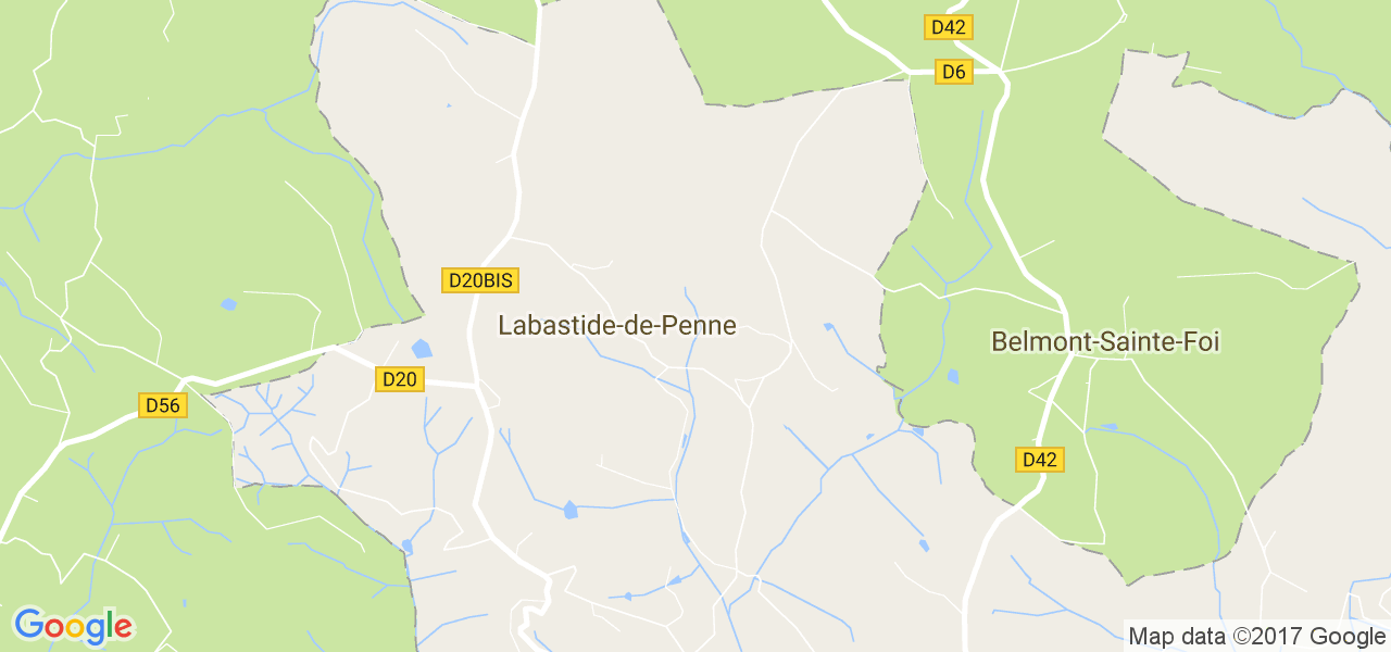 map de la ville de Labastide-de-Penne