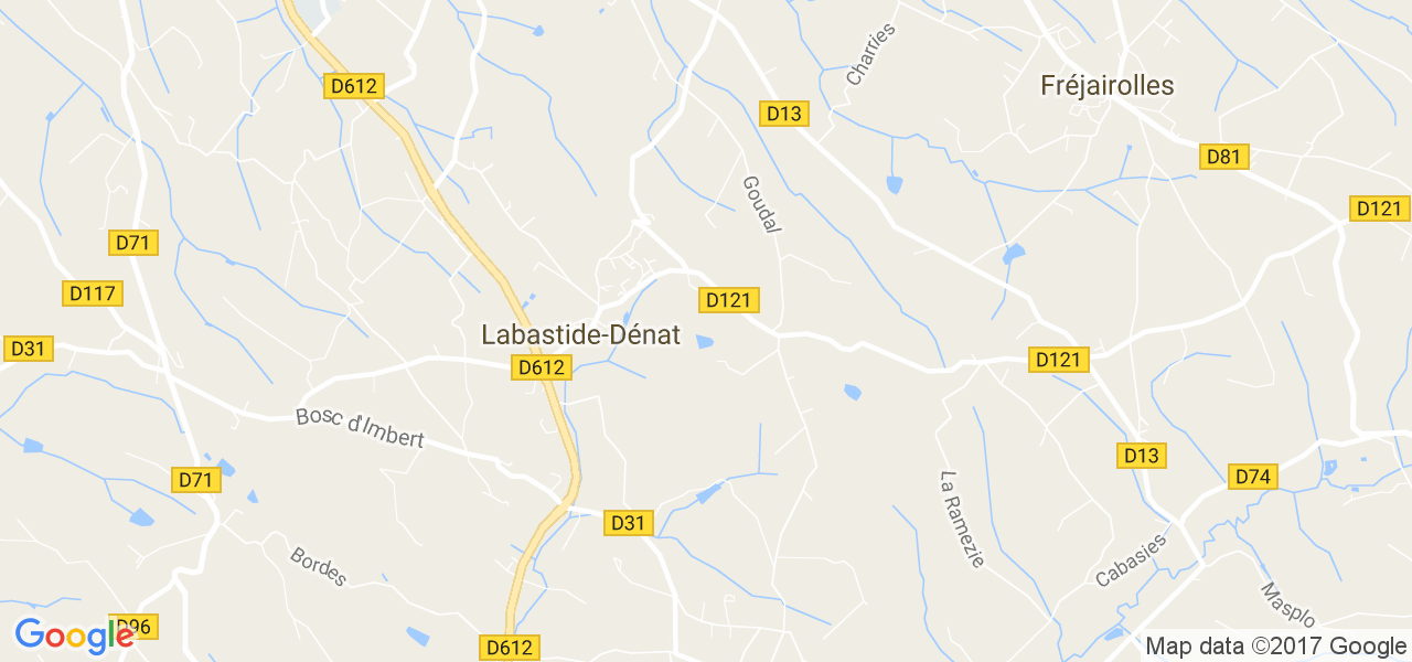 map de la ville de Labastide-Dénat