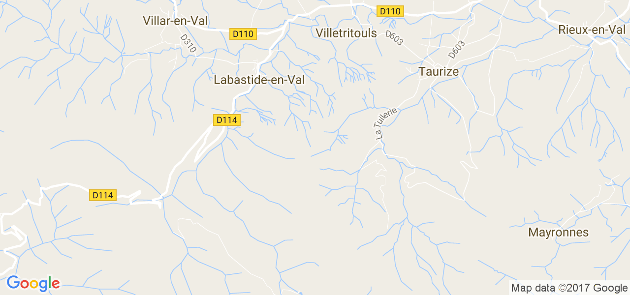 map de la ville de Labastide-en-Val