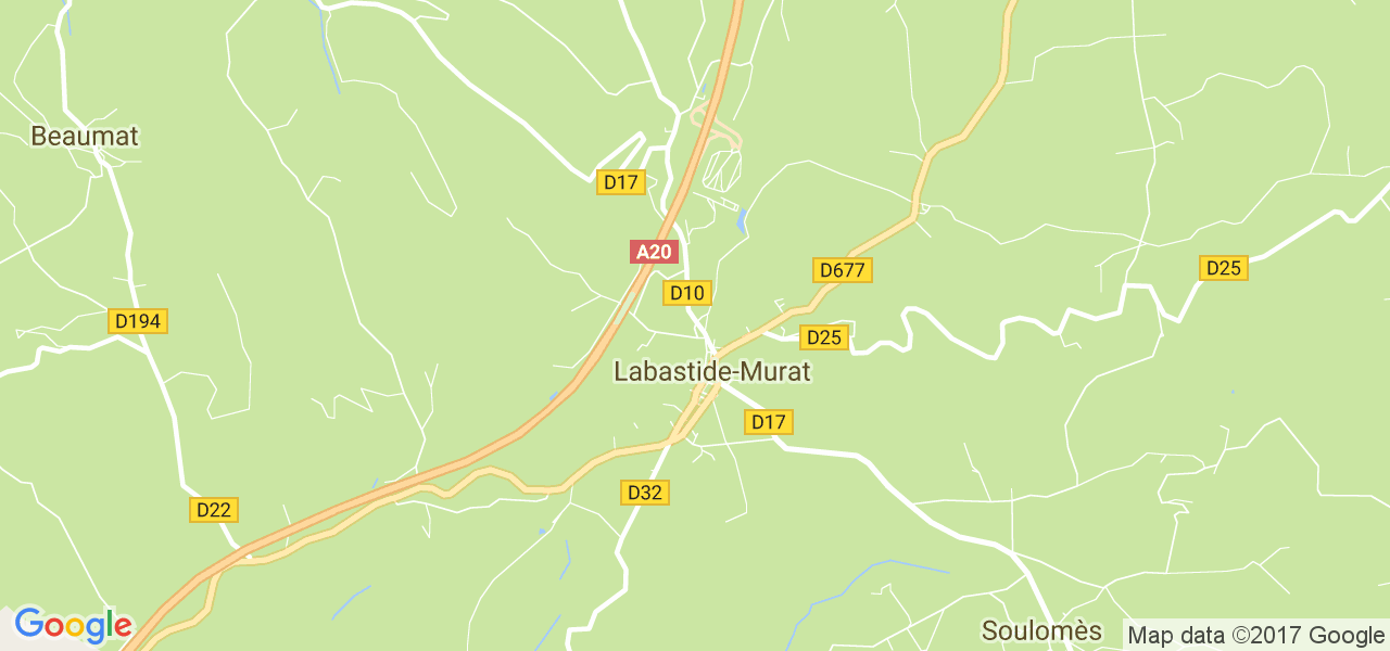 map de la ville de Labastide-Murat