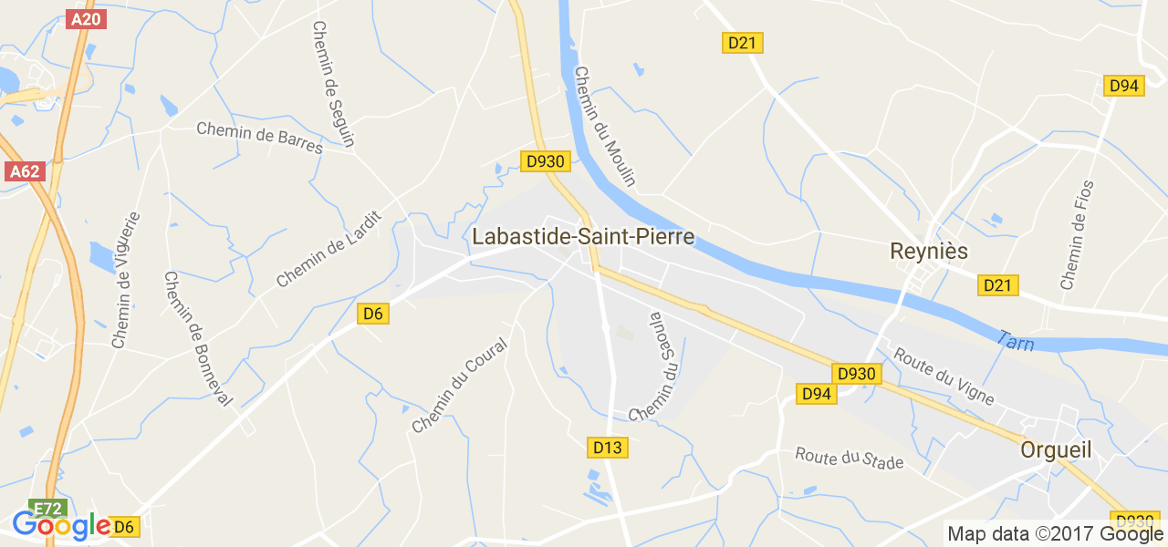 map de la ville de Labastide-Saint-Pierre