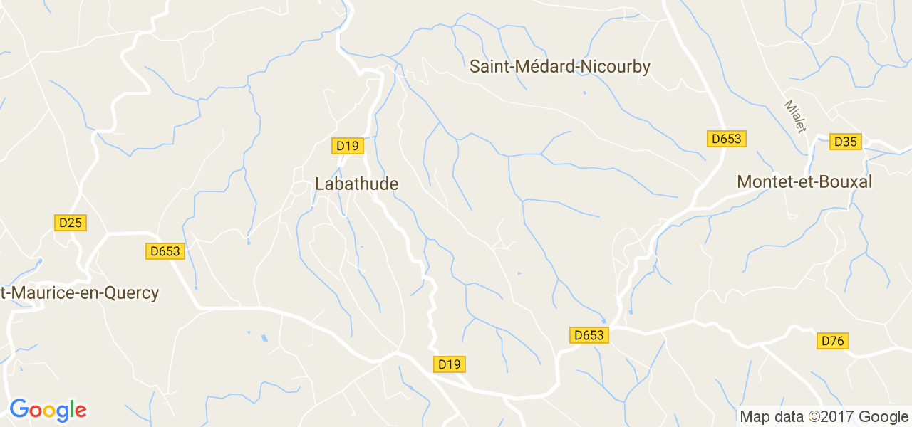 map de la ville de Labathude