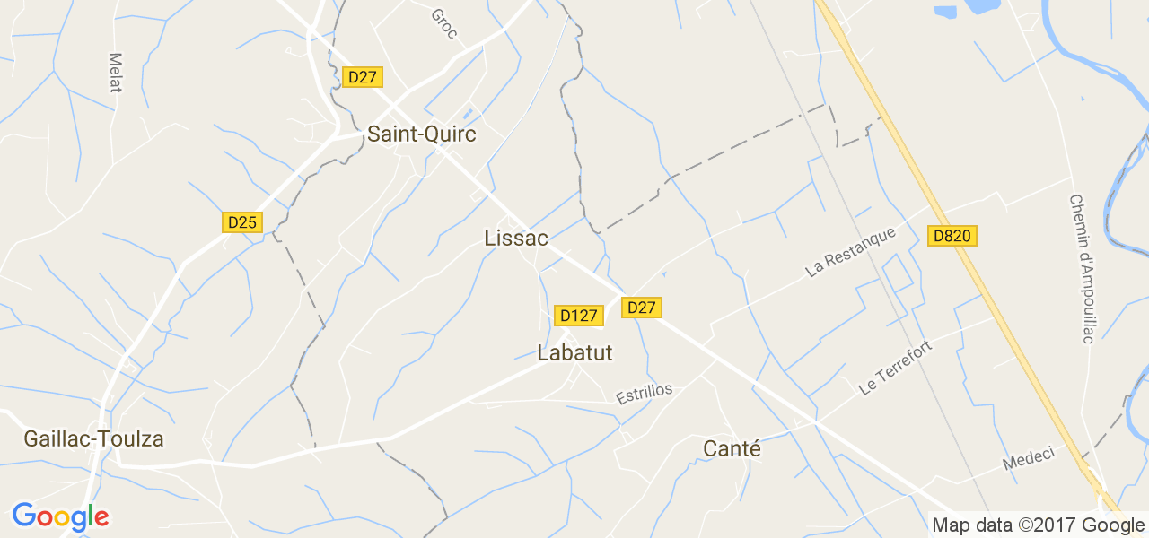 map de la ville de Labatut