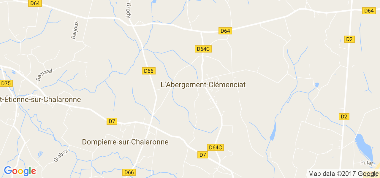 map de la ville de L'Abergement-Clémenciat