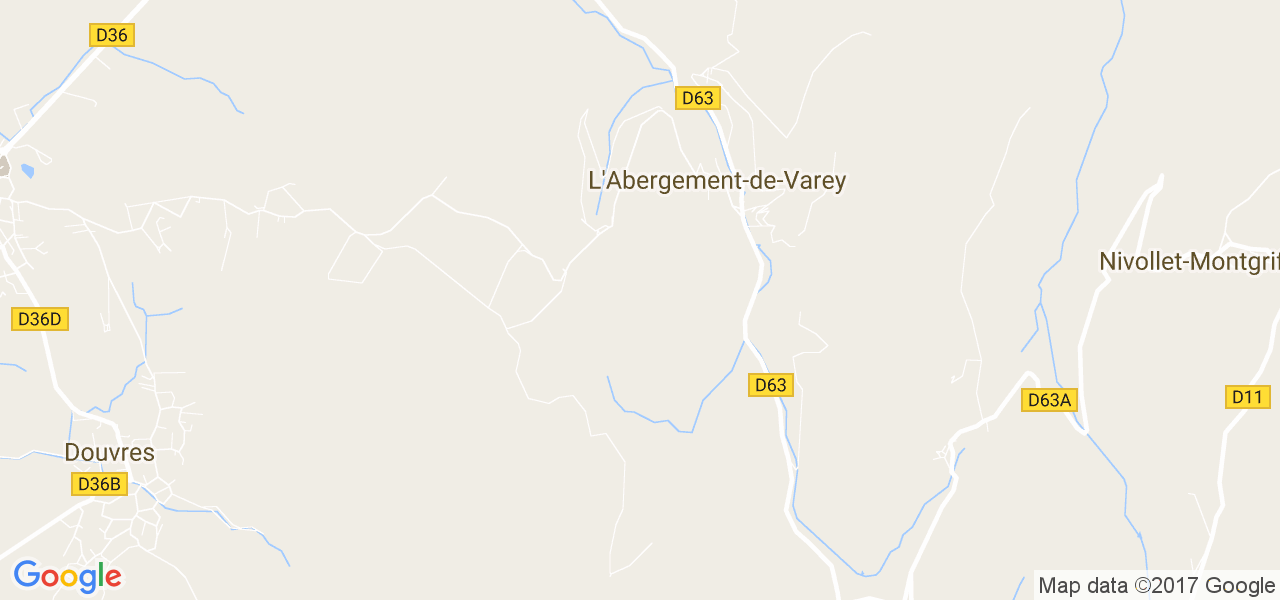 map de la ville de L'Abergement-de-Varey