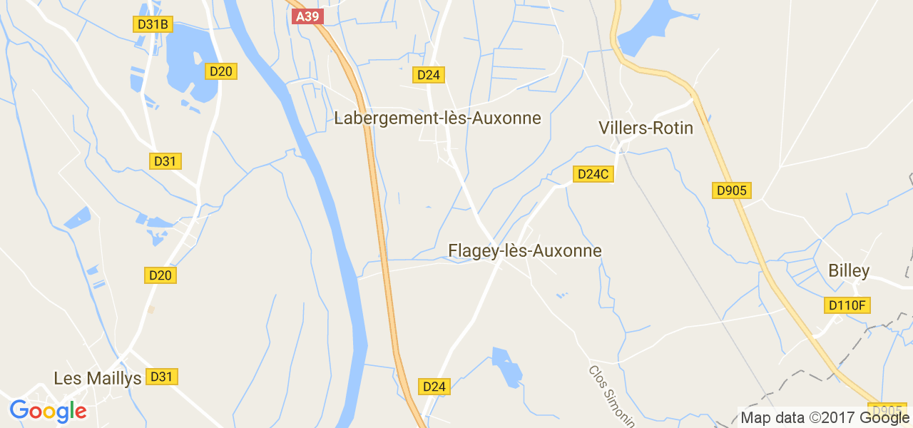 map de la ville de Labergement-lès-Auxonne