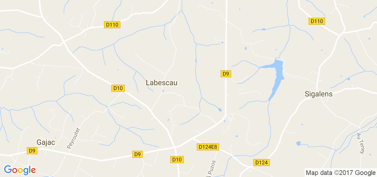 map de la ville de Labescau