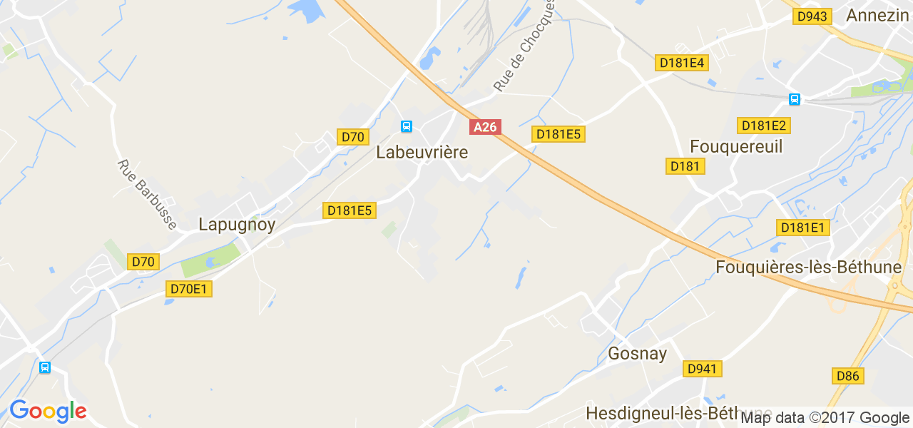 map de la ville de Labeuvrière