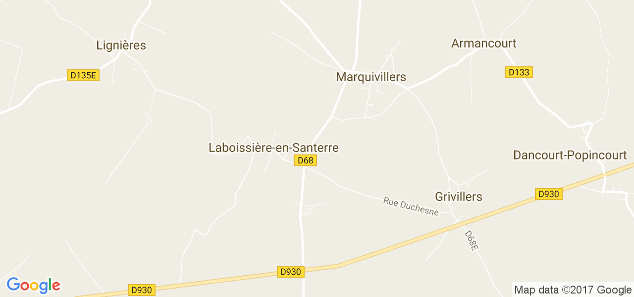 map de la ville de Laboissière-en-Santerre