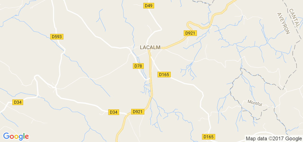 map de la ville de Lacalm