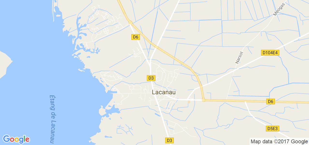 map de la ville de Lacanau