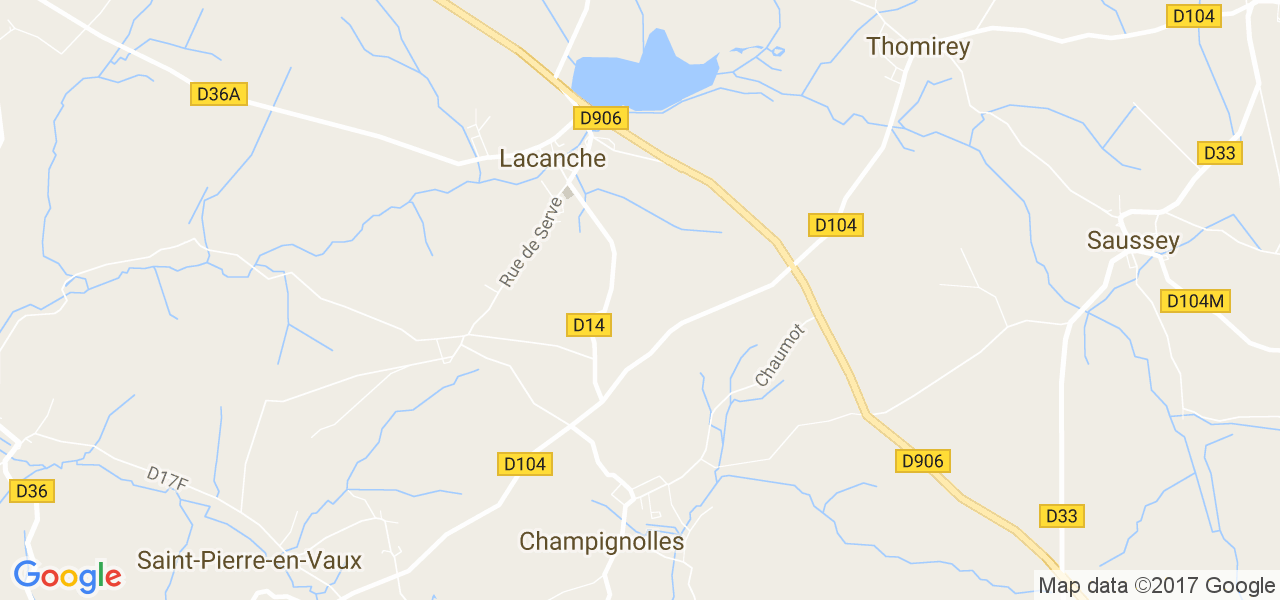 map de la ville de Lacanche