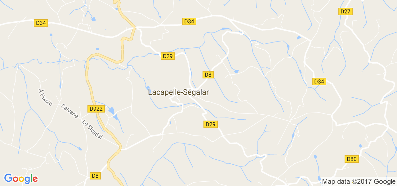 map de la ville de Lacapelle-Ségalar