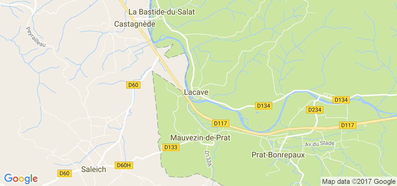 map de la ville de Lacave