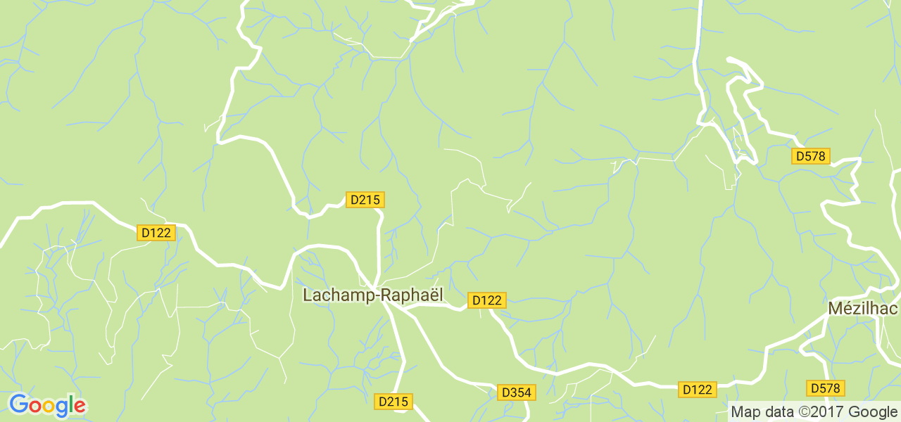 map de la ville de Lachamp-Raphaël