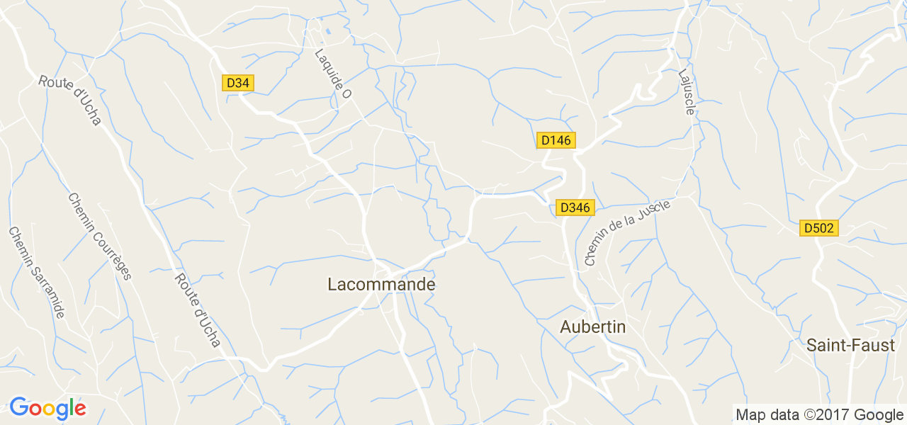 map de la ville de Lacommande