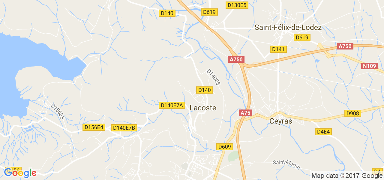 map de la ville de Lacoste