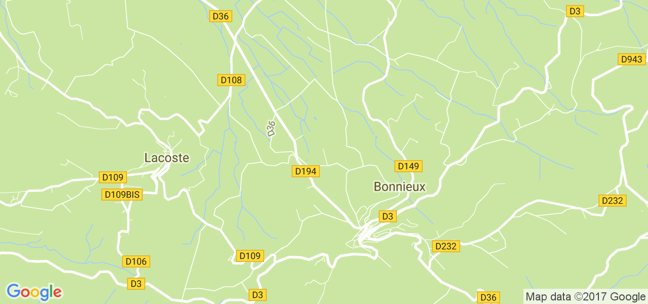 map de la ville de Lacoste