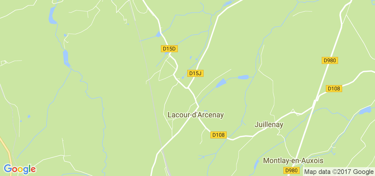 map de la ville de Lacour-d'Arcenay