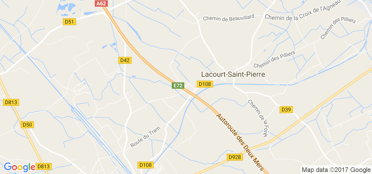 map de la ville de Lacourt-Saint-Pierre