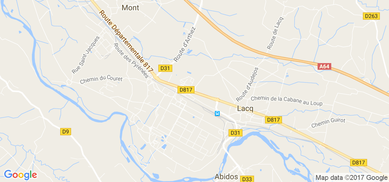 map de la ville de Lacq