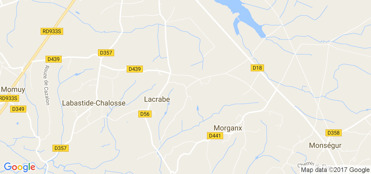 map de la ville de Lacrabe