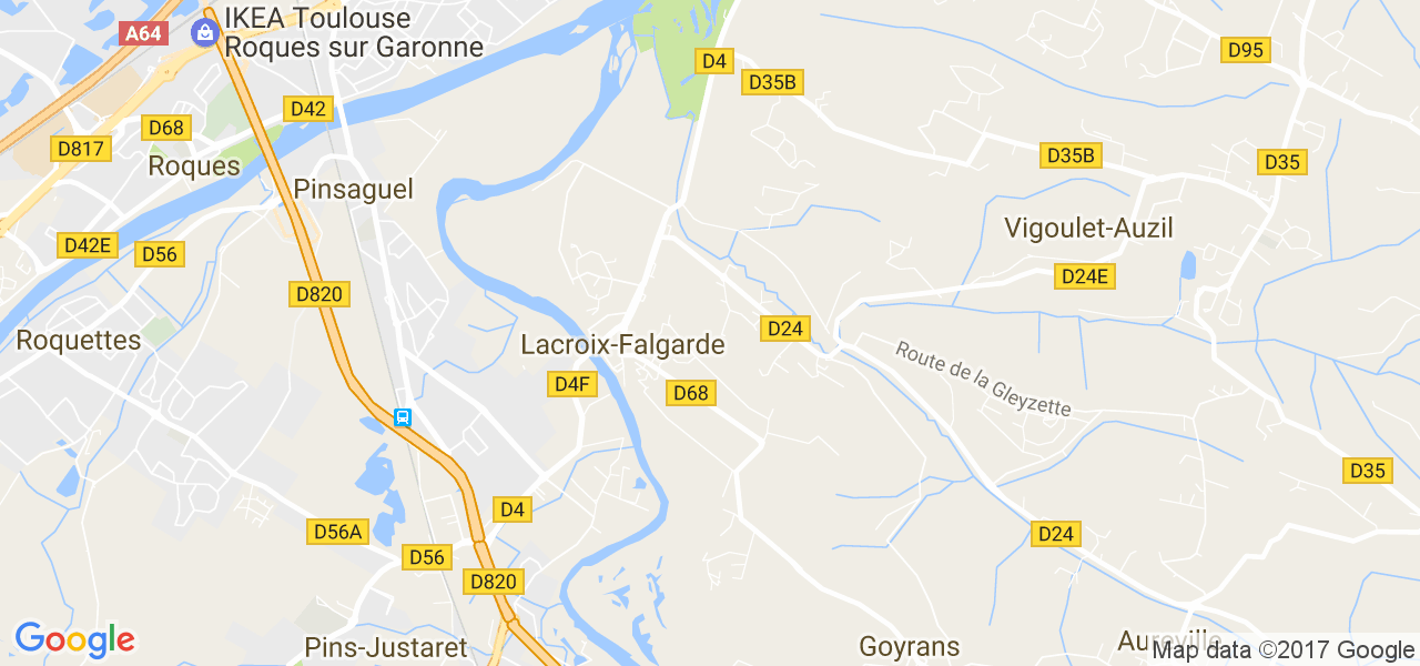 map de la ville de Lacroix-Falgarde