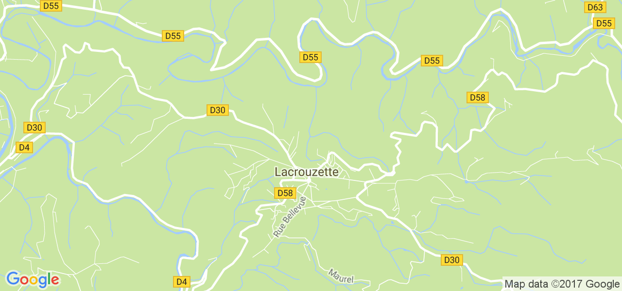 map de la ville de Lacrouzette