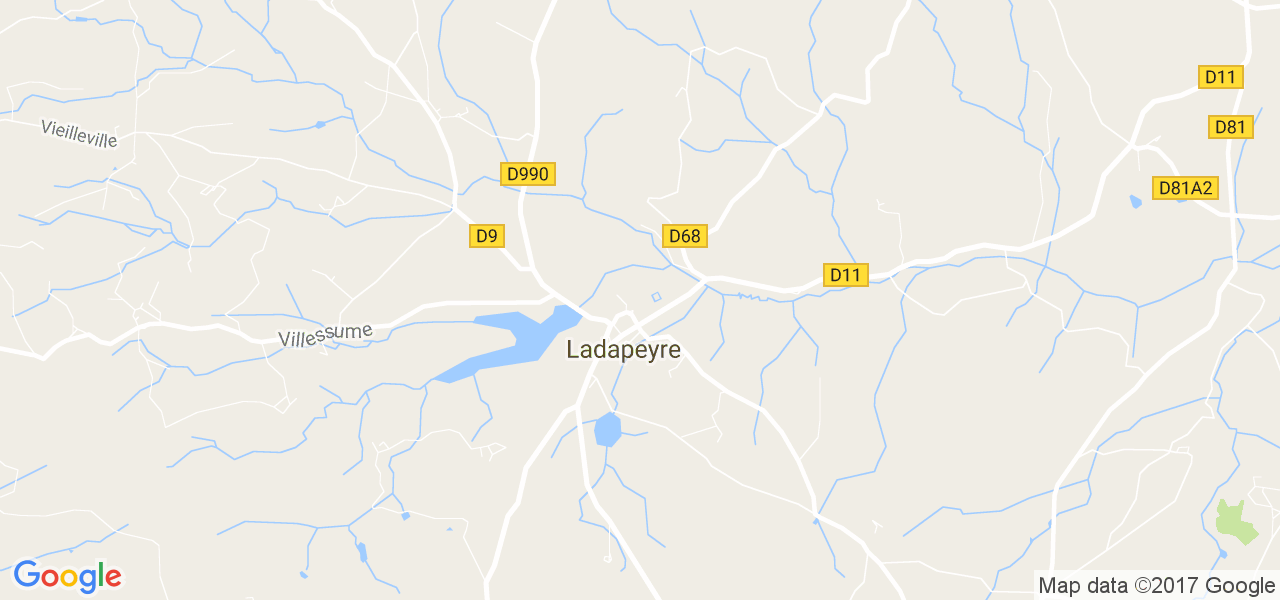 map de la ville de Ladapeyre