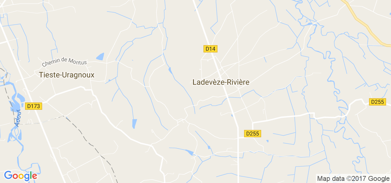 map de la ville de Ladevèze-Ville