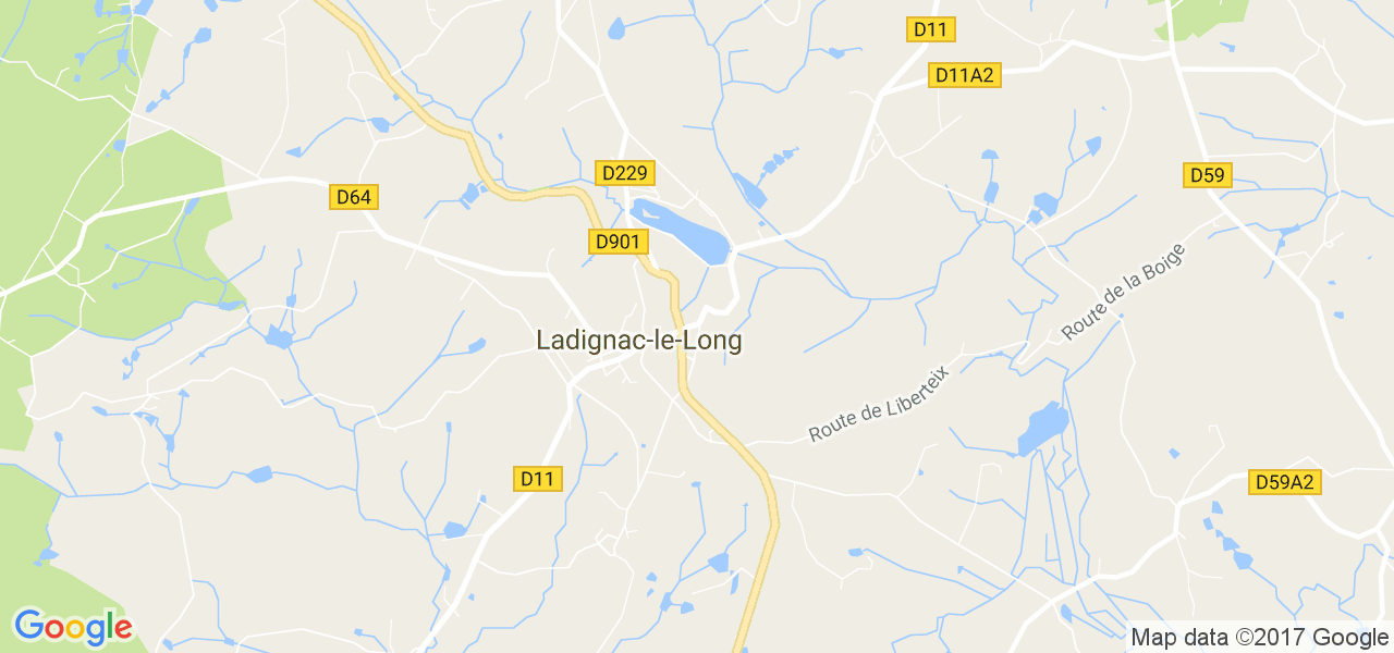 map de la ville de Ladignac-le-Long