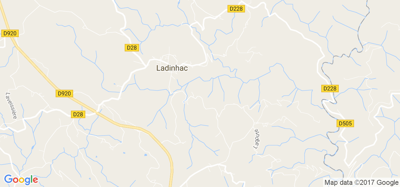 map de la ville de Ladinhac