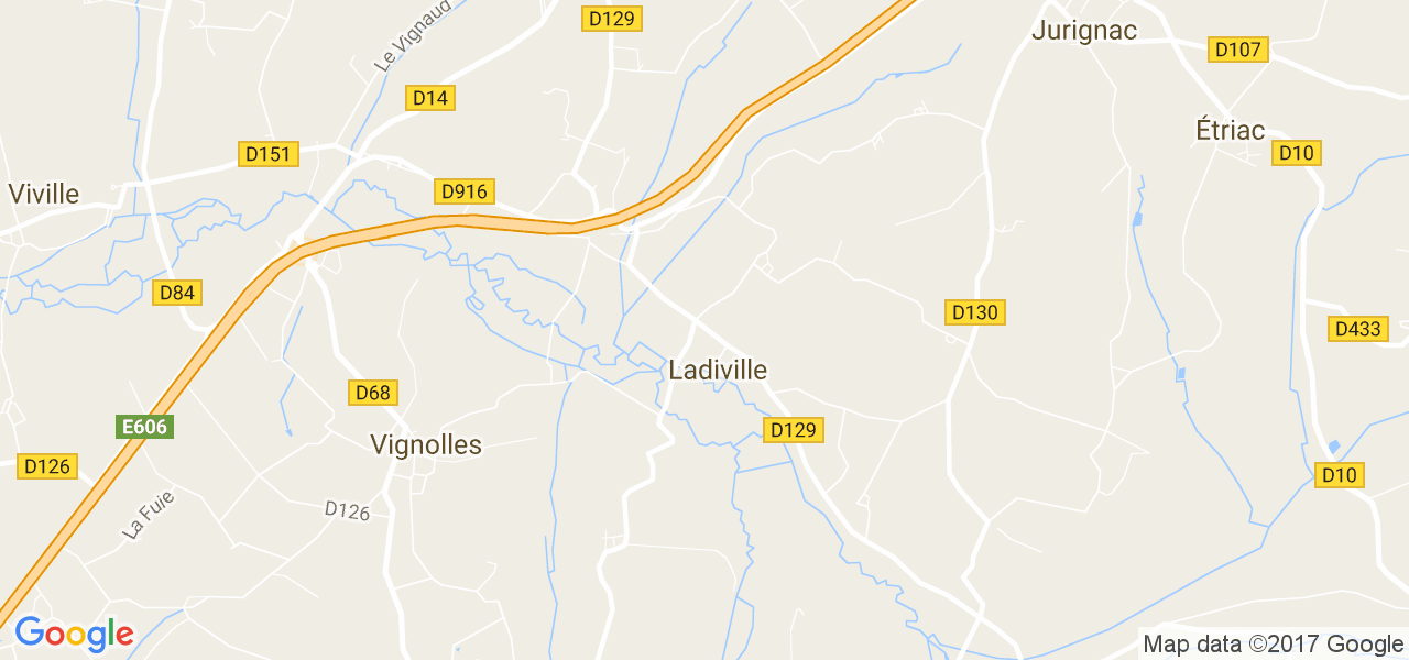 map de la ville de Ladiville