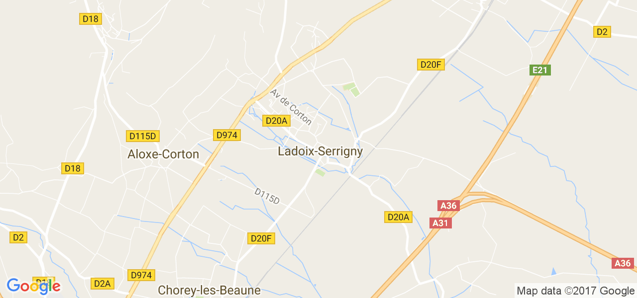 map de la ville de Ladoix-Serrigny