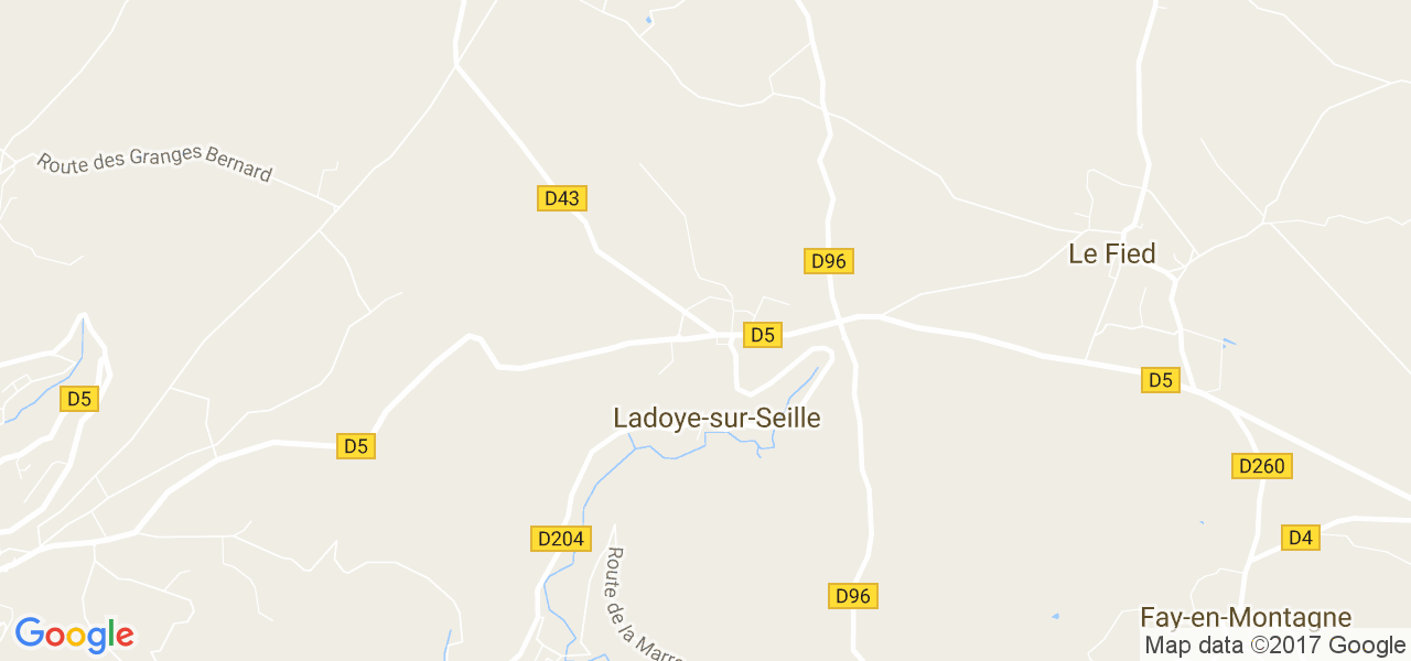 map de la ville de Ladoye-sur-Seille