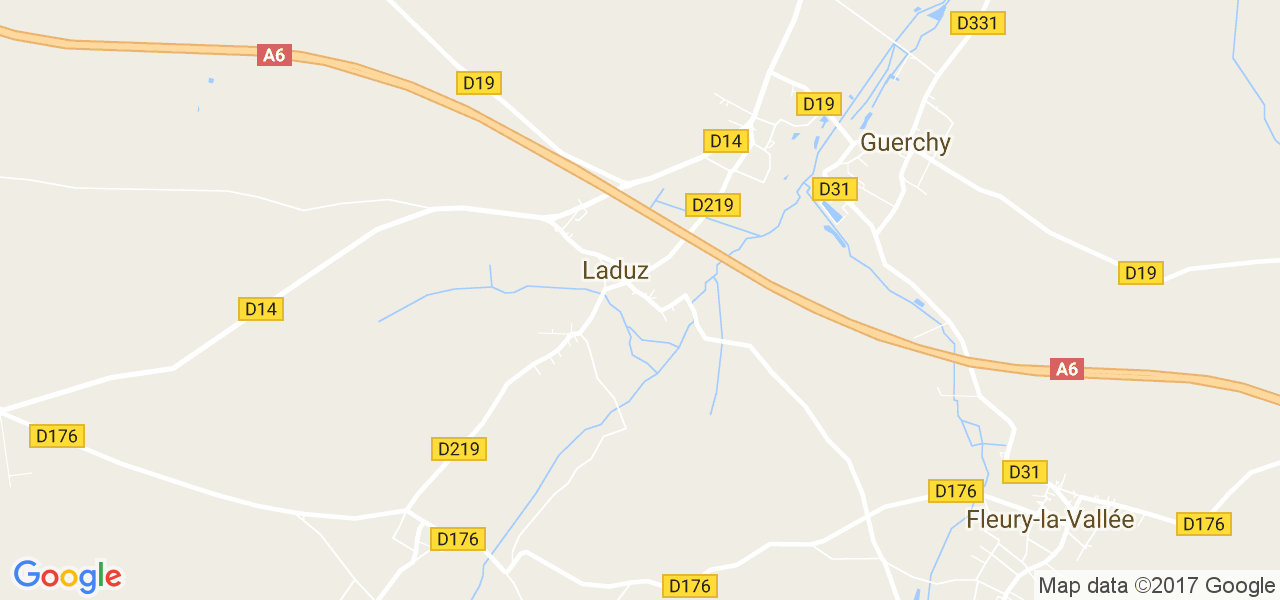 map de la ville de Laduz