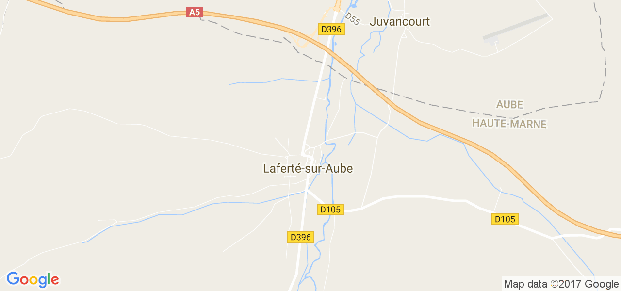 map de la ville de Laferté-sur-Aube