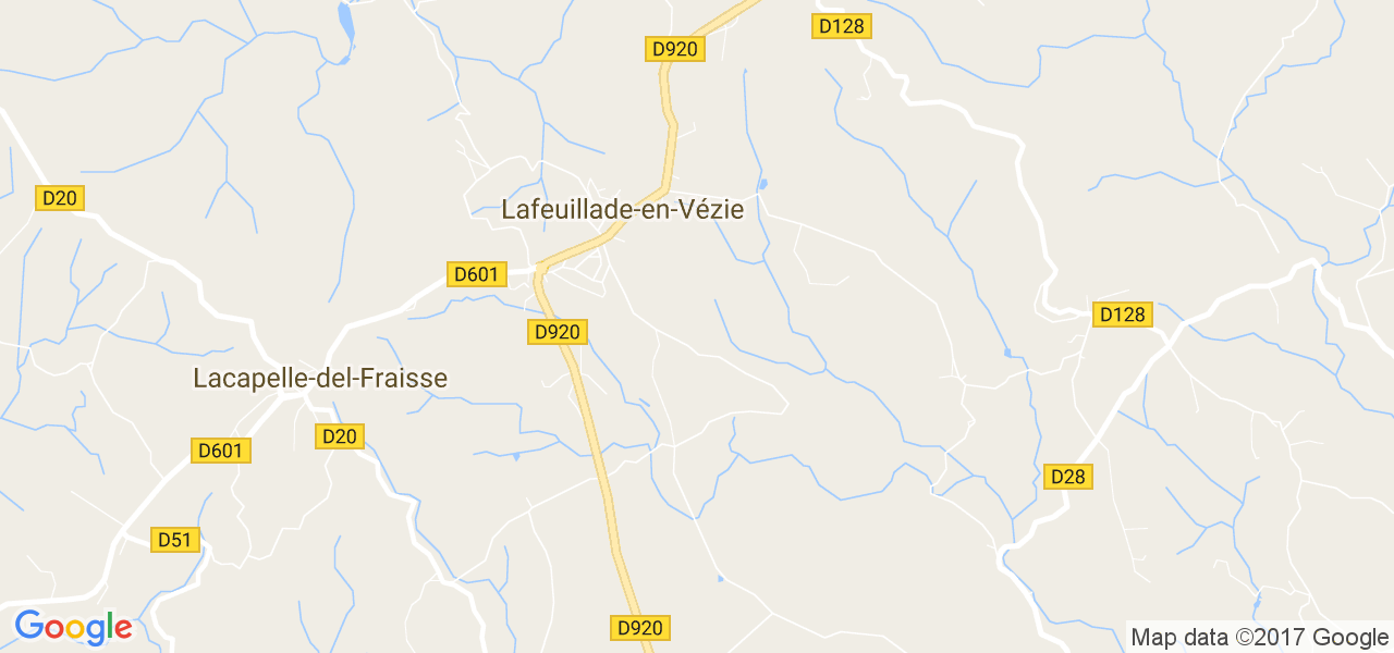 map de la ville de Lafeuillade-en-Vézie