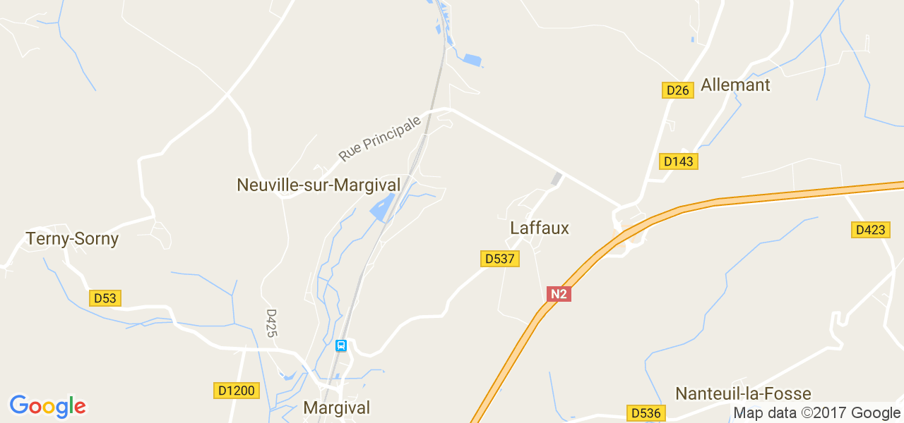 map de la ville de Laffaux