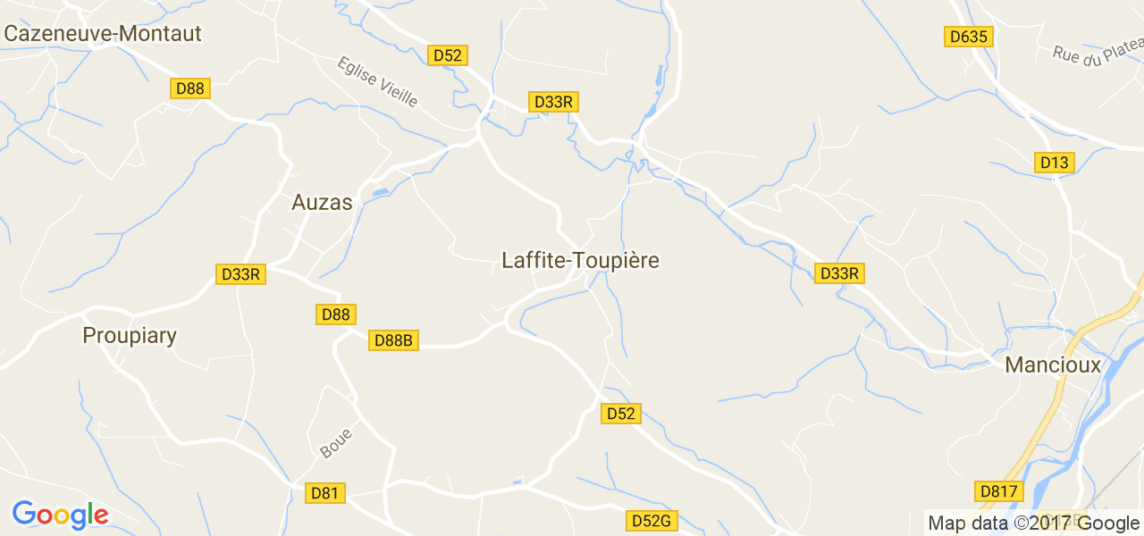 map de la ville de Laffite-Toupière