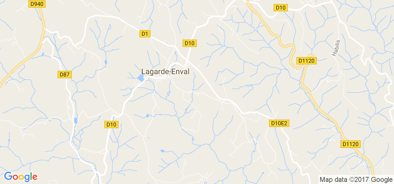 map de la ville de Lagarde-Enval