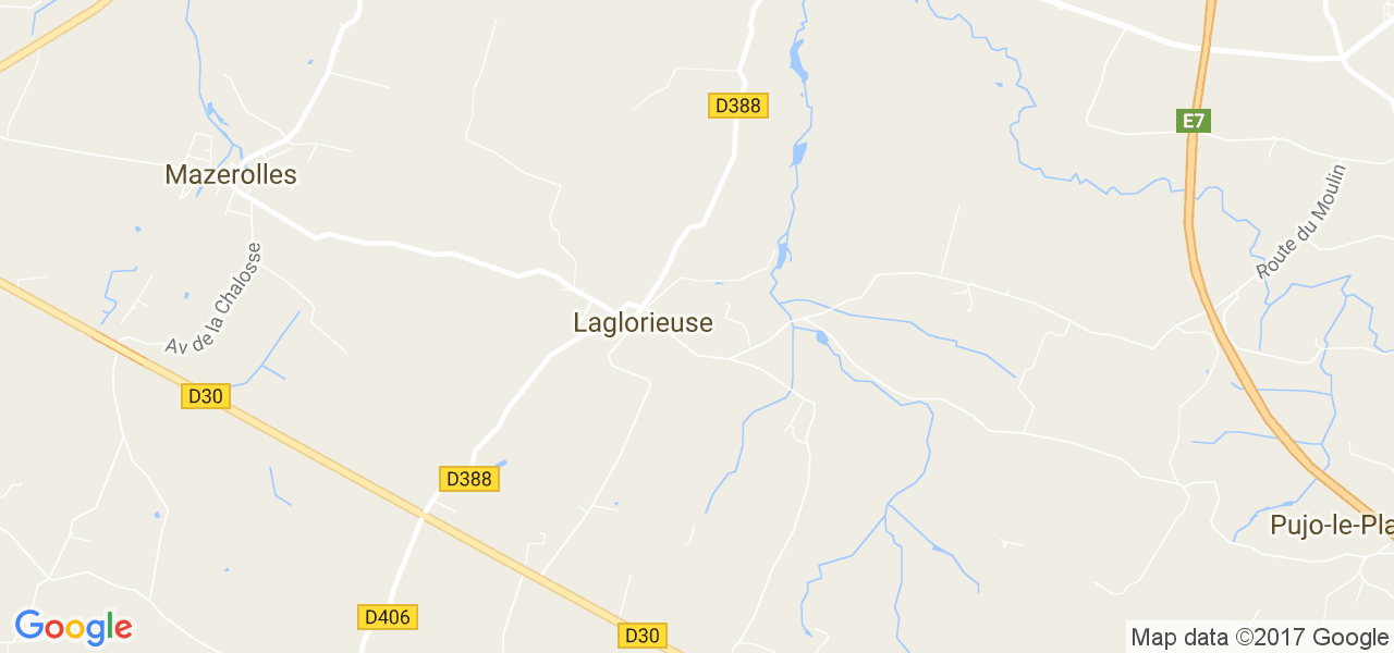 map de la ville de Laglorieuse