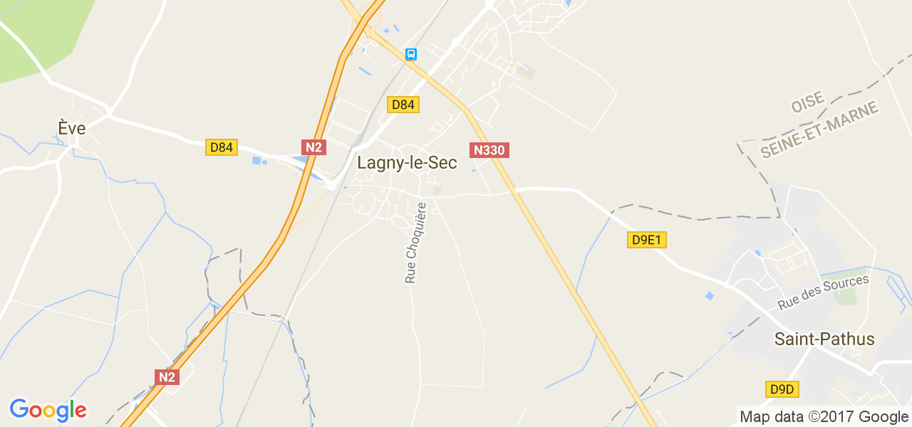 map de la ville de Lagny-le-Sec