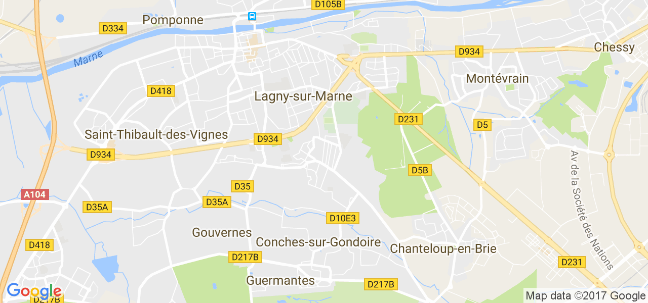 map de la ville de Lagny-sur-Marne