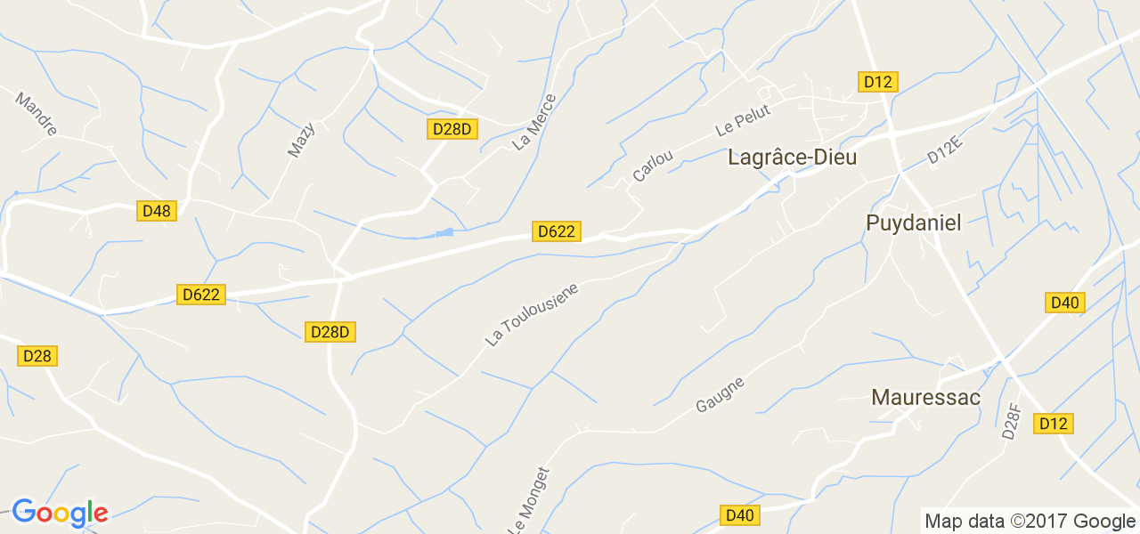 map de la ville de Lagrâce-Dieu