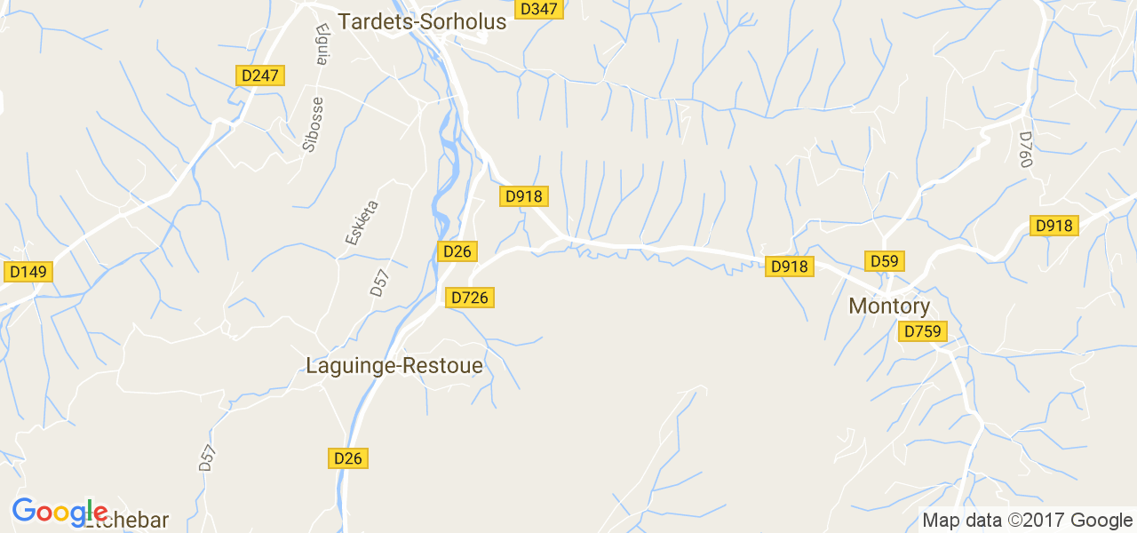 map de la ville de Laguinge-Restoue