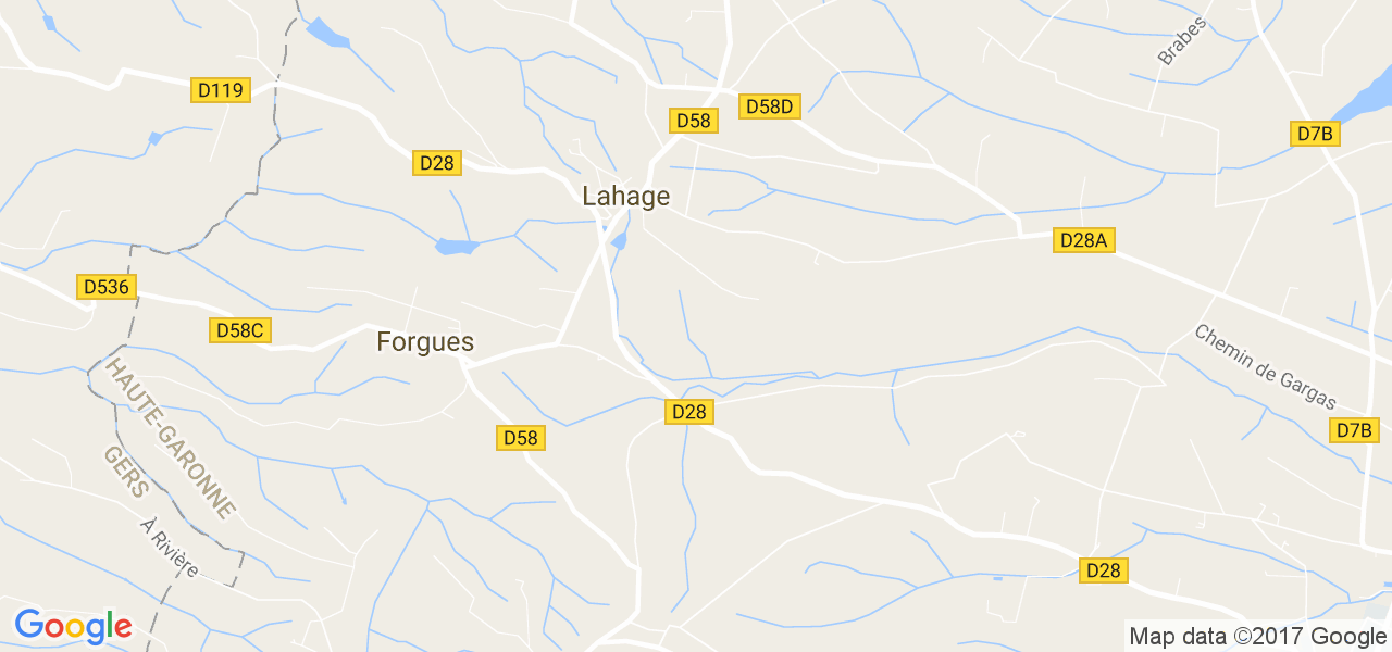 map de la ville de Lahage