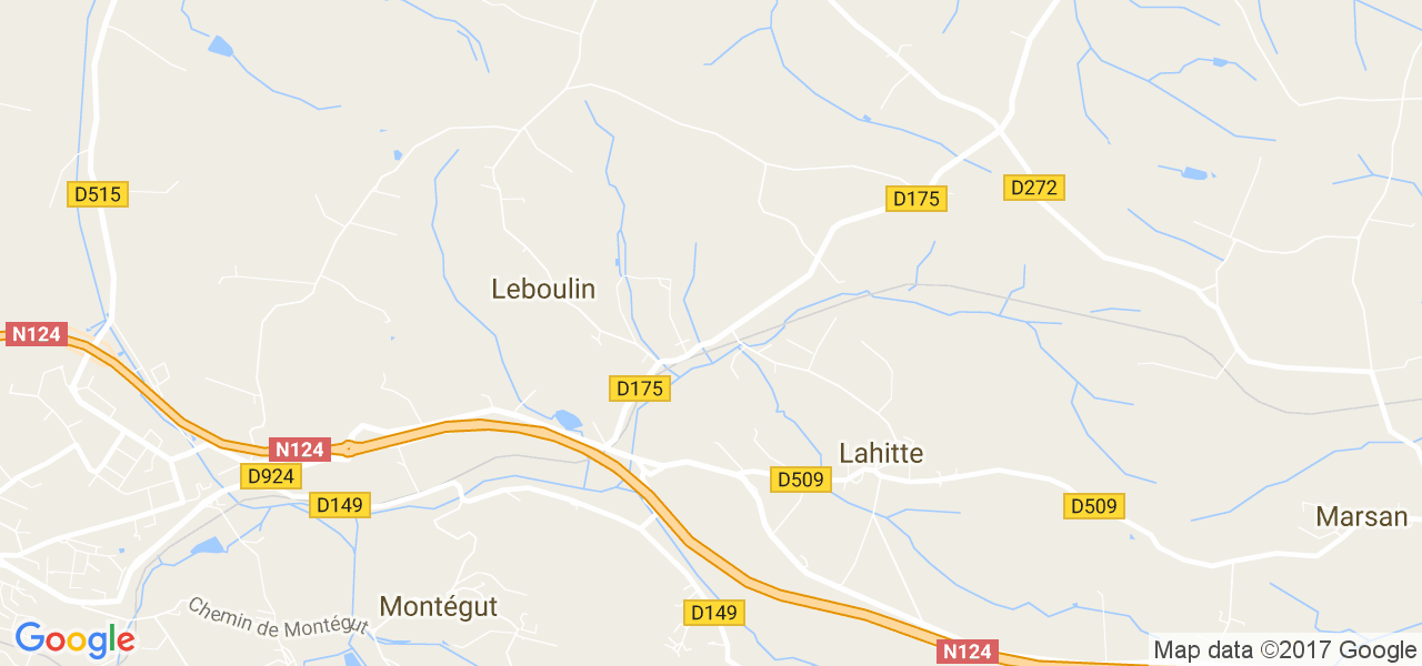 map de la ville de Lahitte